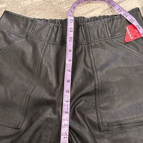 Spanx Womens Black Faux Leather Jogger Pants Athletic NWT size 1Xfront pockets - Picture 8 of 10